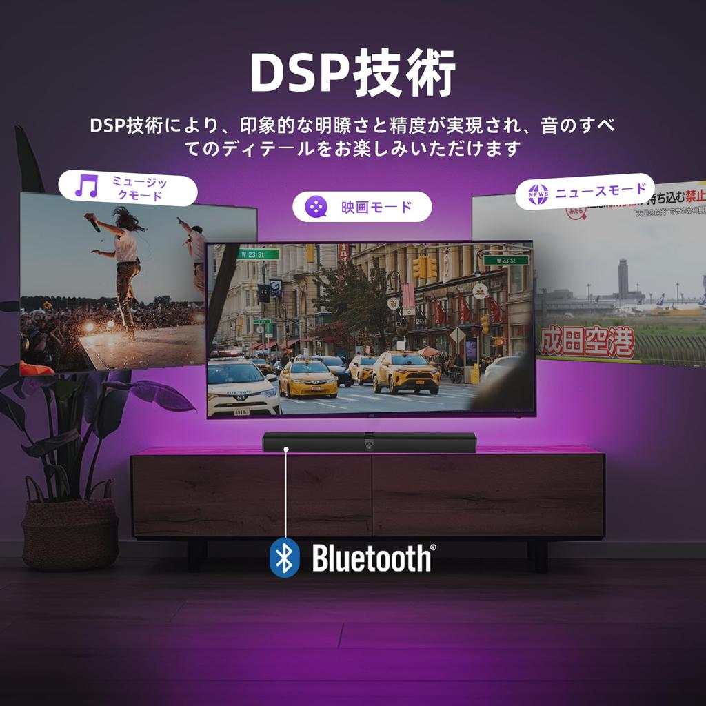 HolyCrab Soundbar 2 in 1 Abnehmbarer TV-Lautsprecher Bluetooth Soundbar für Fernseher Kabelgebundene Drahtlose Soundbar mit Lautstärkeverstärkung und Equalizer-Modus