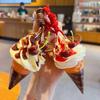 Cute Cartoon Ice Cream Keychain Food Shaped Backpack Pendant New Dessert Keychain  Key Accessories
