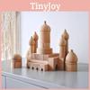 Wooden Early Education Castle Building Blocks For Kids With Natural Finish For Cognitive Development