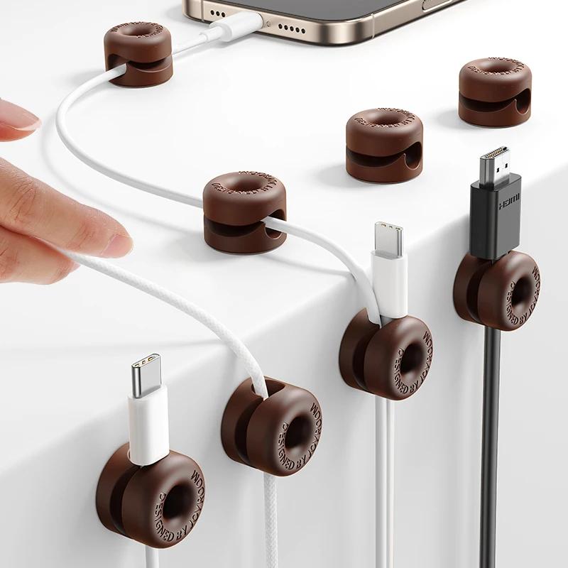 

Joyroom 8Pack Cord Organizer Cable Clips 1s Side-Snap Lock Silicone Cord Holder Cable Management Adhesive Cord Clips JR-ZS568