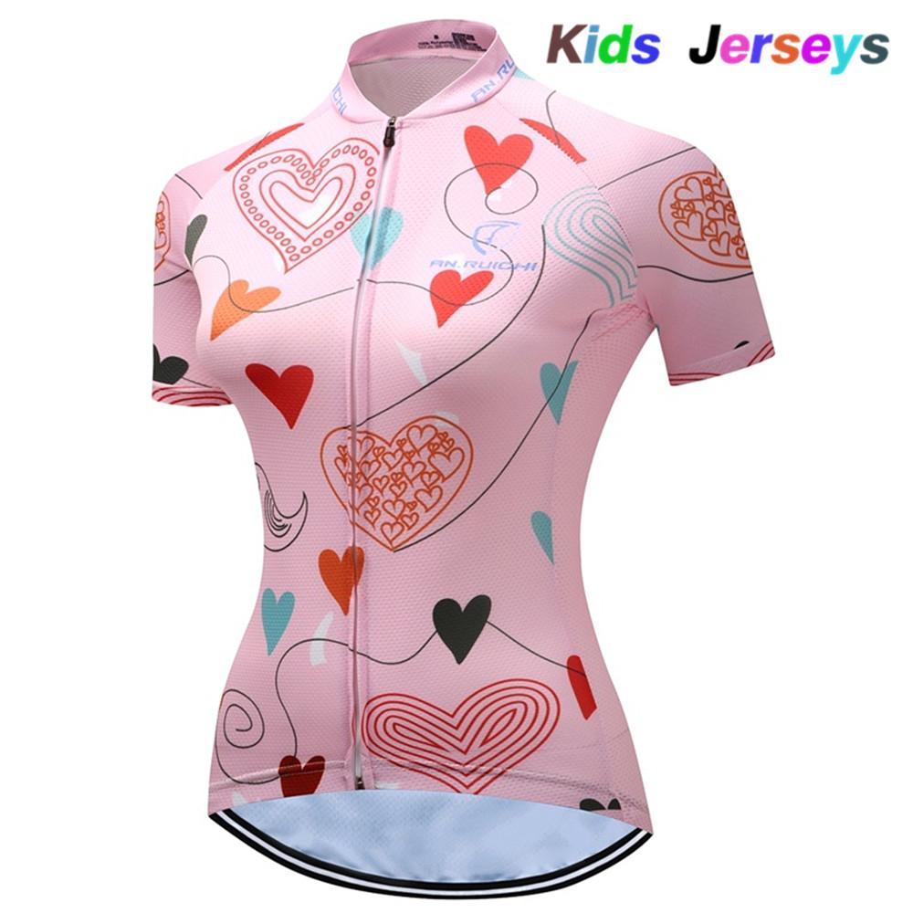 2026 Girls Cycling Jersey Set Ropa Ciclismo Cycling Kit for Kids Summer Breathable Cartoon Bicycle Jersey Suit Children Clothes