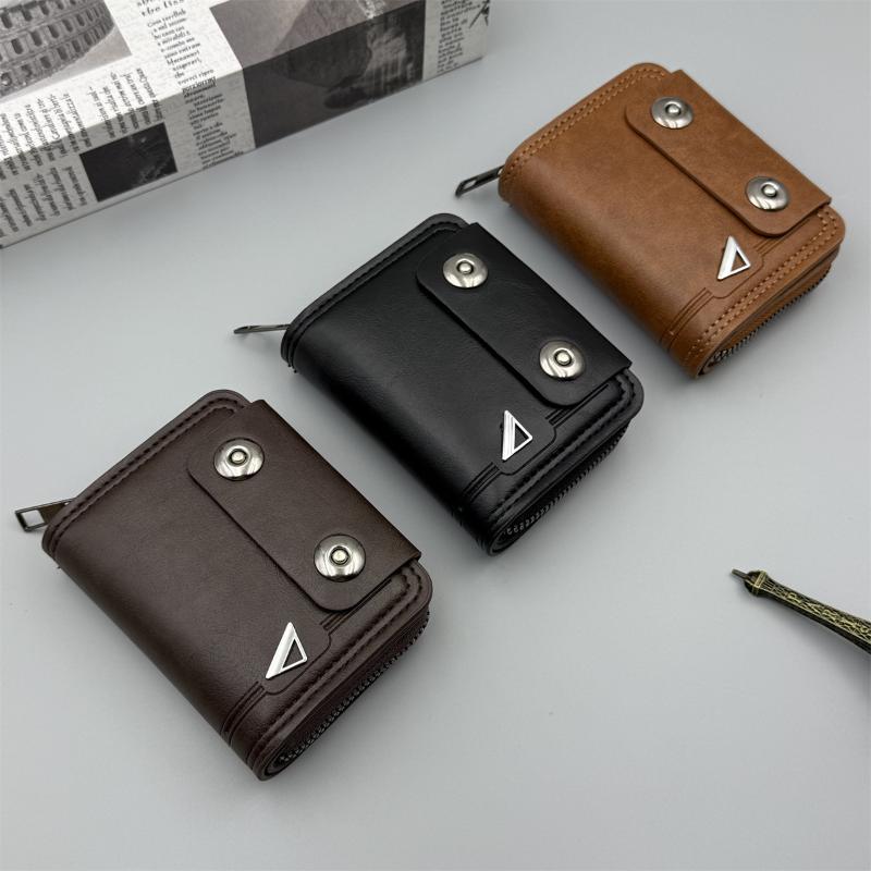 Portable Retro Women Wallets Soft Pu Leather Multi-Card Coin Purse Business Card Case Short Zipper Card Bag Pouch