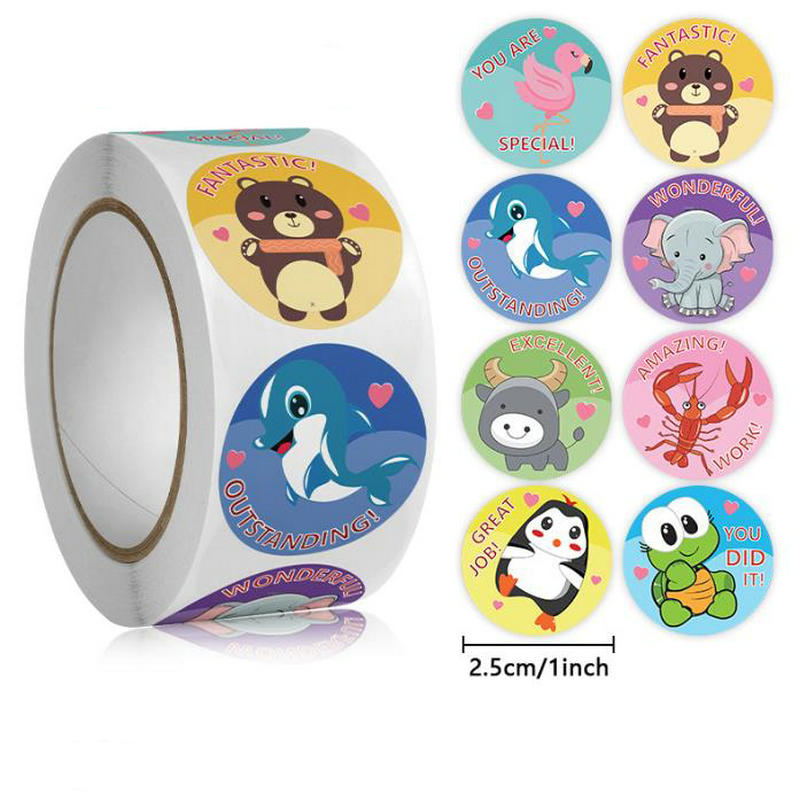 Wholesale Animal Stickers Loved By Children Early Childhood Encourage Reward Brave Favorite Cute Adhesive Labels 100Pcs