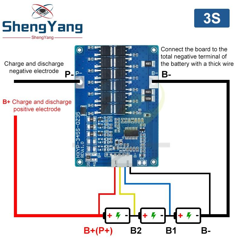 3S 4S 5S 35A 60A 12,6V 14,8V 21V BMS Lithium-Akku Lade-Schutzplatine NTC-Widerstände Mit Balance-Temperaturregelung