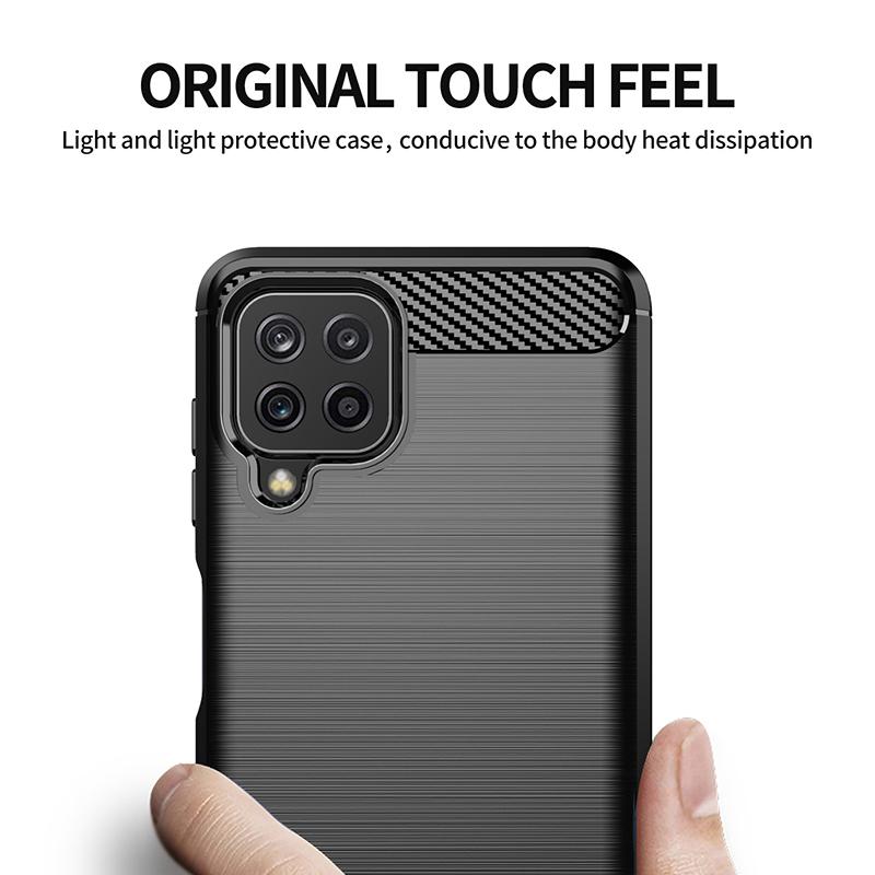 Pouzdro z uhlíkových vláken pro Samsung Galaxy A22 Nárazuvzdorný silikonový kryt pro Samsung Galaxy A22 4G Pouzdro pro Galaxy A22 5G A32 A52 A72