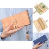 Elegante Tarjetero de Cuero para Mujer Billetera Larga Plegable con Borla y Bolsillo para Chequera