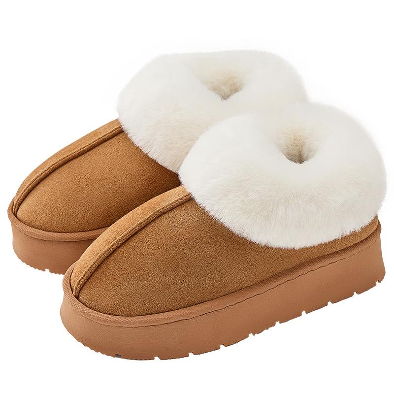 Winter Thick-soled Bag and Cotton Slippers Are Fashionable and Versatile, Piled and Thickened To Keep Warm, and Snow Cotton Shoes Do Not Shed Hair.
