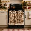 Ruffle Edge Santa Oven Cover Curtain Xmas Tree Farmhouse Oven Skirt Partition