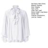 Camisa renascentista masculina, fantasia de manga longa com babados, camisa medieval de pirata steampunk para cosplay, palco, drama