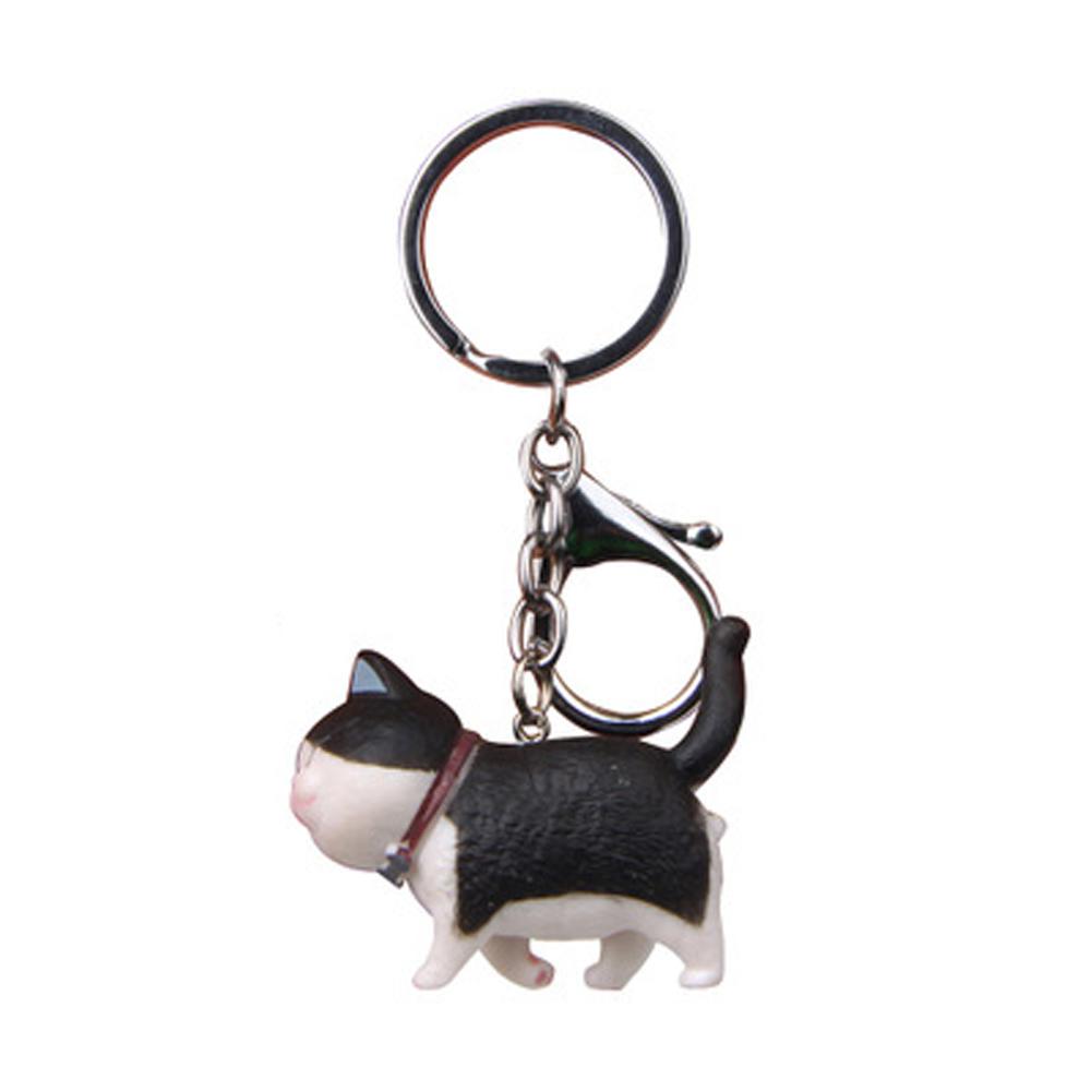 Zinc Zinc Alloy Cute Car Cartoon Animal Bag Hanging Pendant Cat Keyring Keychain Kitten Key Chain