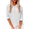 New cotton and linen women's shirts European and American loose casual V-neck button-up tops women's clothing