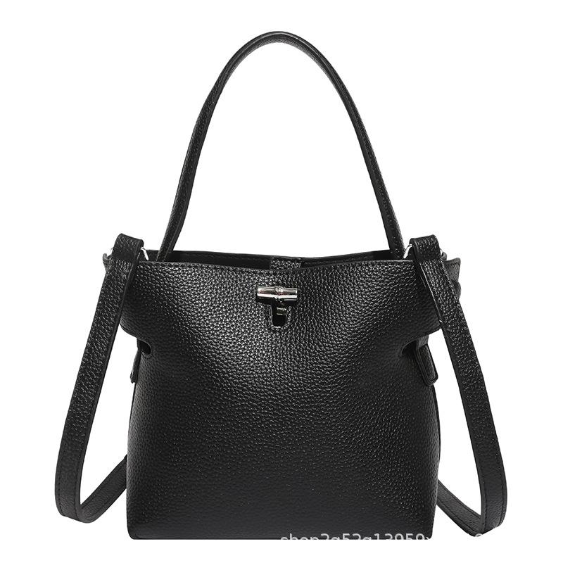 New niche lychee pattern handbag, new daily bucket versatile simple messenger bag