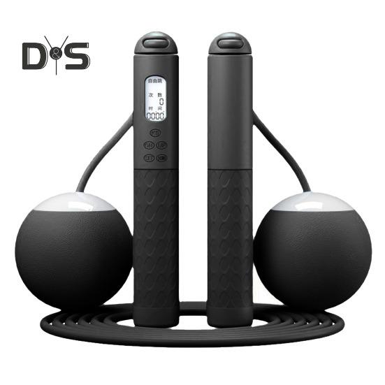 

Скакалка с шариками-счетчиками ЖК-дисплей Нескользящая ручка Не спутывается Студенты Дети Мужчины Женщины Тренировка Тренировка Похудение Беспроводная скакалка чёрный