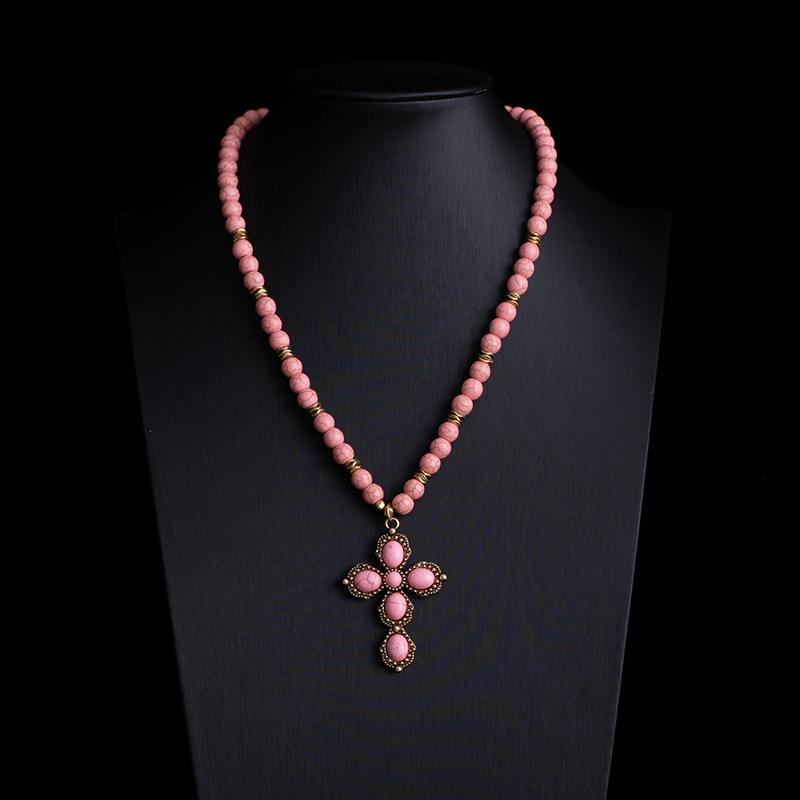 Bohemian Retro Ethnic Style Turquoise Necklace Female Western Denim Style Multi-Layered Wearing High-End Sweater Chain