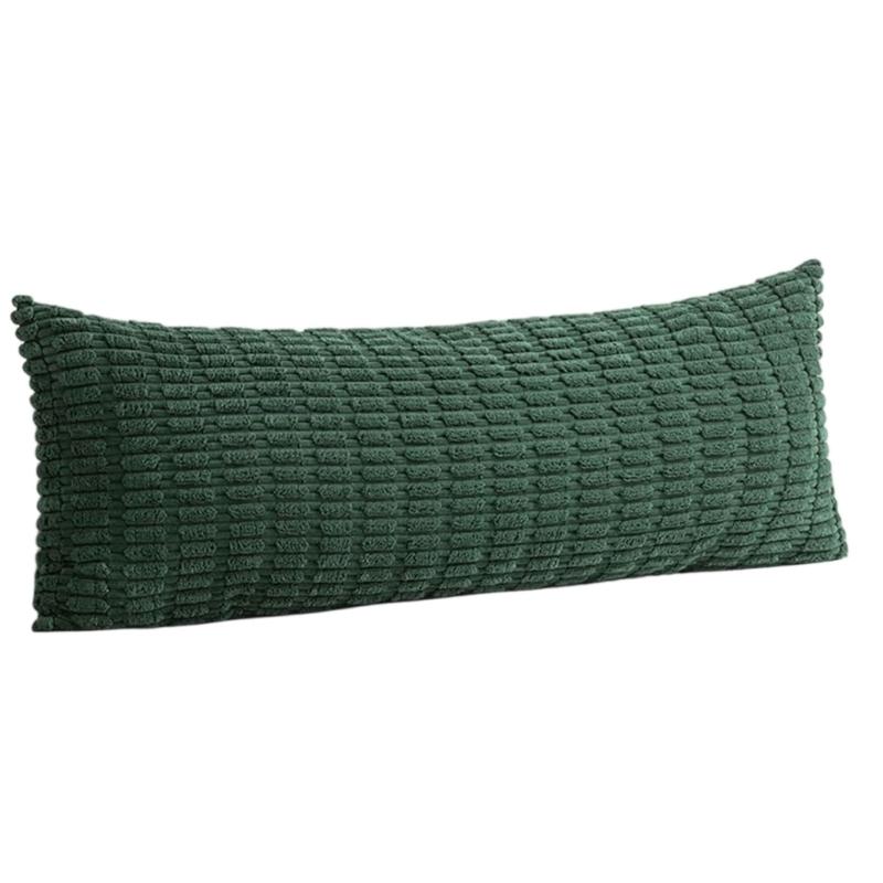 Practical Long Backrest Pillow Cover 53.9 X 20.1 In Ribbed Fabric Reversible Pillowcase for Sofa Bed Rest Area