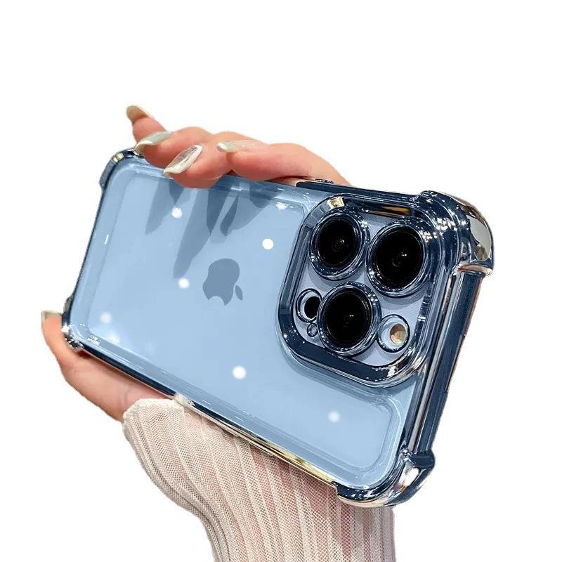 Applicable To Apple iPhone18ProMAX Mobile Phone Case Electroplating Airbag Four Corners Anti-drop 16E Space Case Advanced Sense