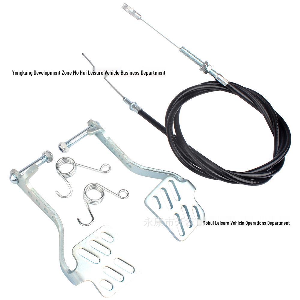 Brake Throttle Foot Pedal with Cable for Predator 212cc/196cc 5.5hp Silver