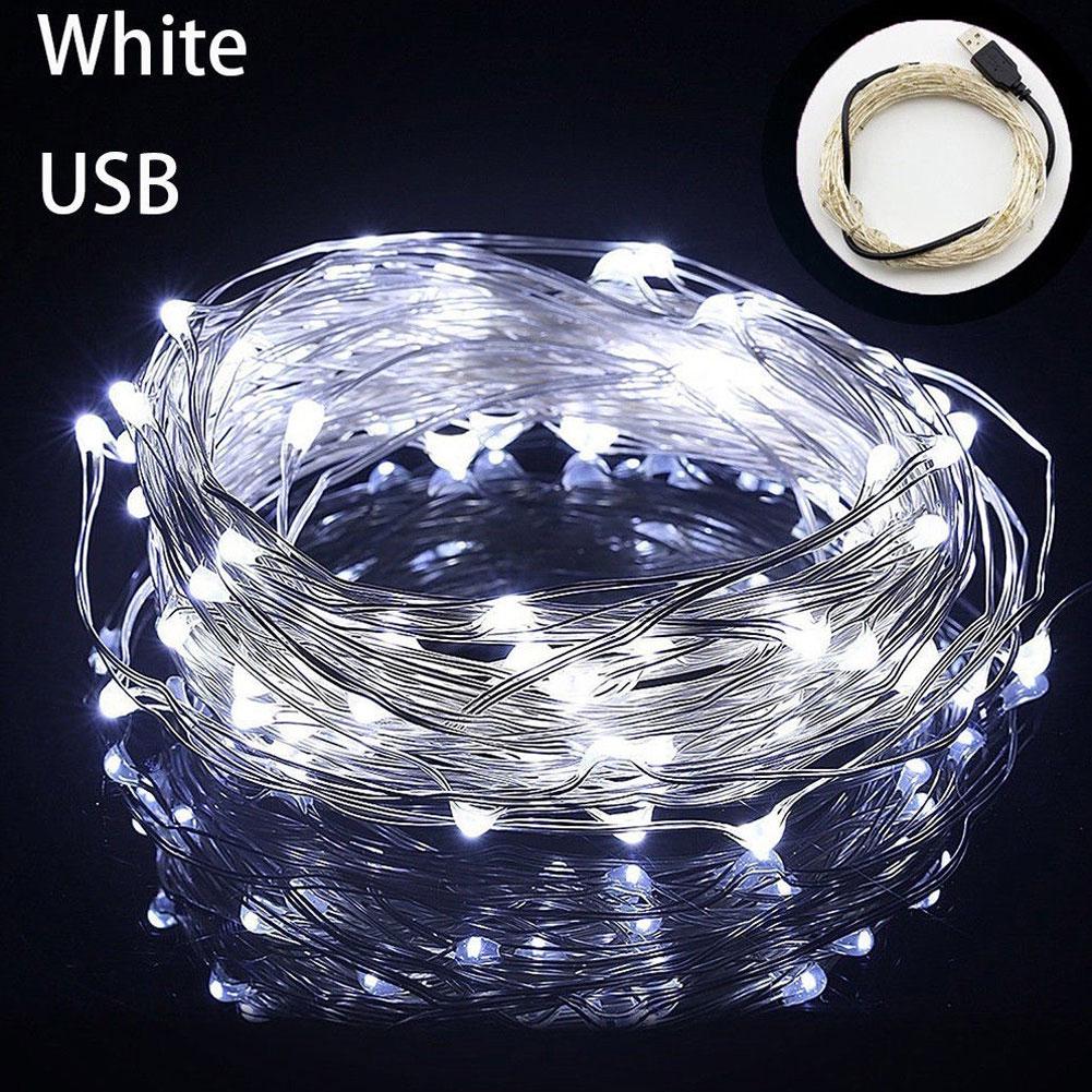 5/10m USB LED Sârmă impermeabilă șir de lumini de cupru Ghirlanda de decorare Zână