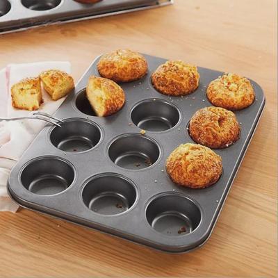 Conjunto de 12 formas antiaderentes para bolo: Formas para muffins, açúcar desfiado e bolos sem água
