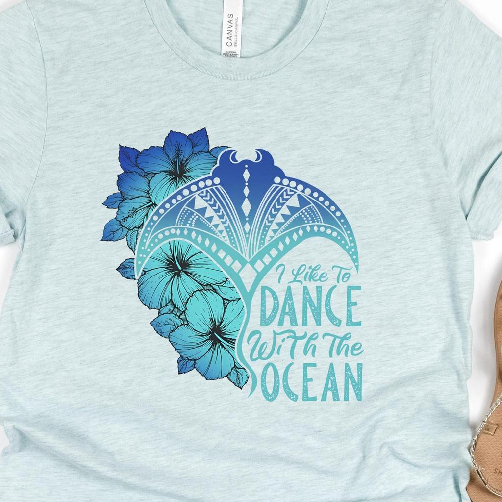 I Like to Dance with the Ocean Stingray Short Sleeve Tee | Moana Grandma Tala Shirt |