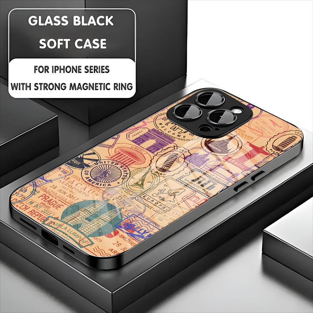 Latest Retro Stamp Creative Designs Phone Case For Iphone 17 16 15 14 13 11 12 Pro Max Mini Plus Magnetic Glass Phone Cover