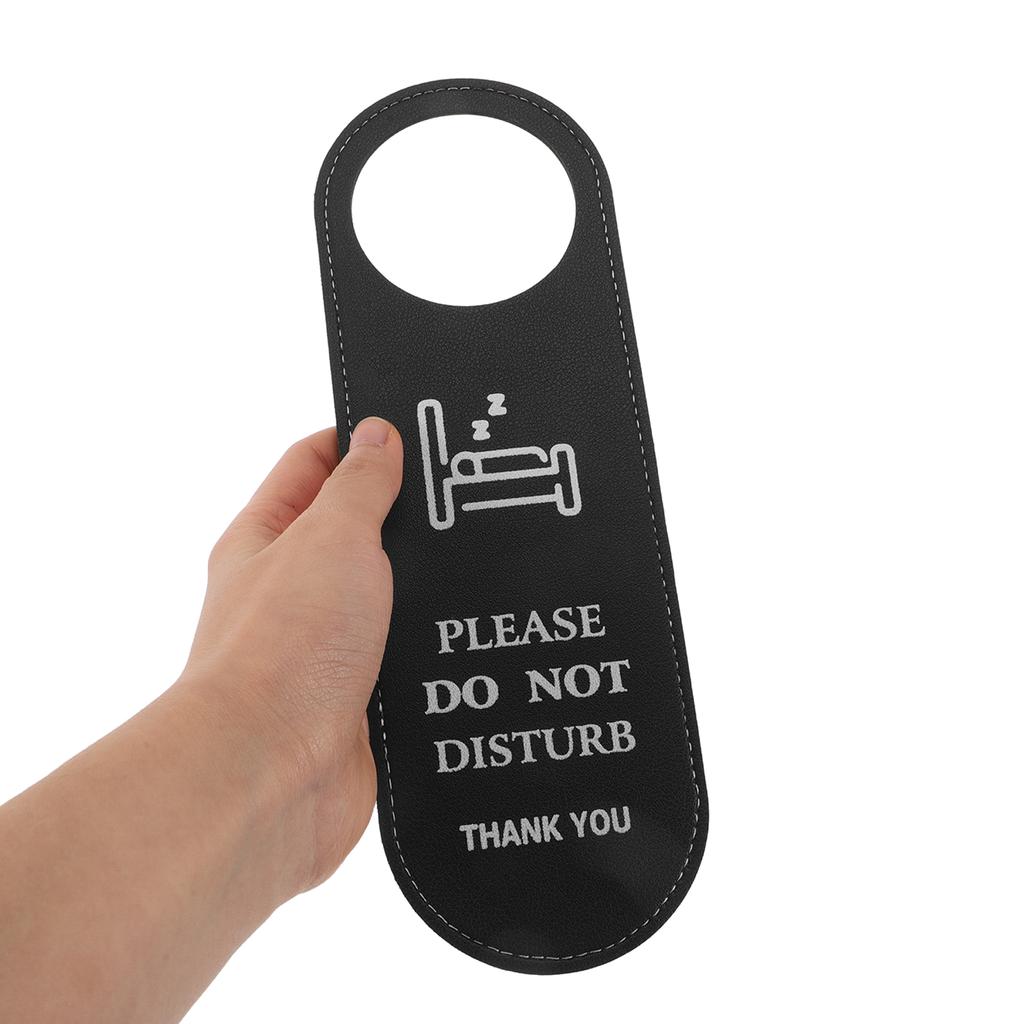 2Pcs Hotel Door Sign PU Do Not Disturb Hanger Double Sided for Guest Room Office Bedroom Door Knob Privacy Tag