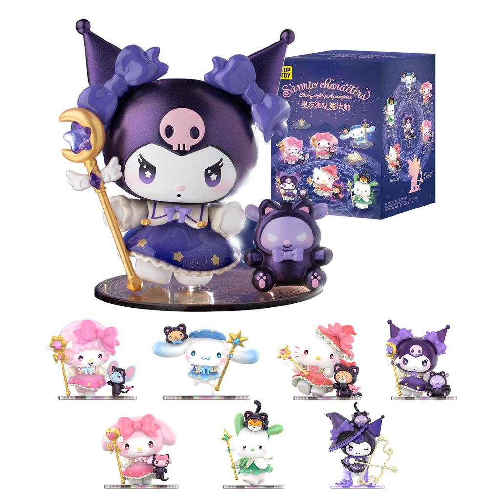 TOP TOY Sanrio Characters Starry Night Partyma Series Gachapon Blind Box Figure Soft Vinyl PVC Premium Toy Birthday Gift for Kuromi Character