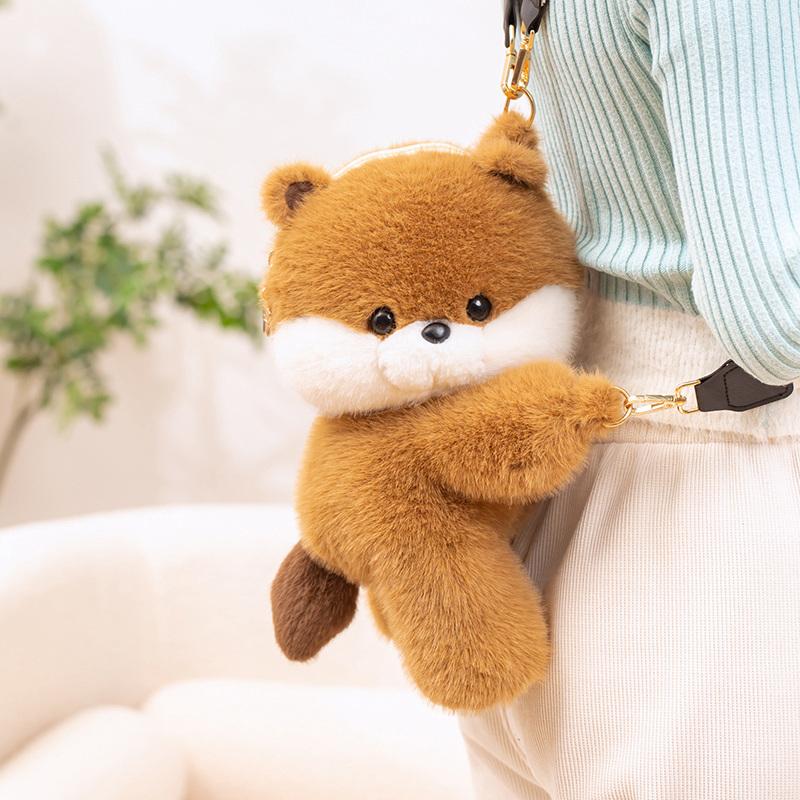 Bambola Peluche Animale Carina e Affascinante Zaino Panda Procione Lupo Orso Rana Capibara Pinguino Elefante Zaino Peluche Gentile Regalo Progettato Per