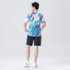 Anmurye Short Sleeve Table Tennis with Geometric Perfect for Badminton and Fitness and Perfect for Practice and Summer Outfits Green Men's T-Shirt