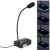 Computer Microphone USB RGB Light Adjustable Gooseneck Noise Reduction 360 Degrees USB Microphone for Gaming Meeting Leo