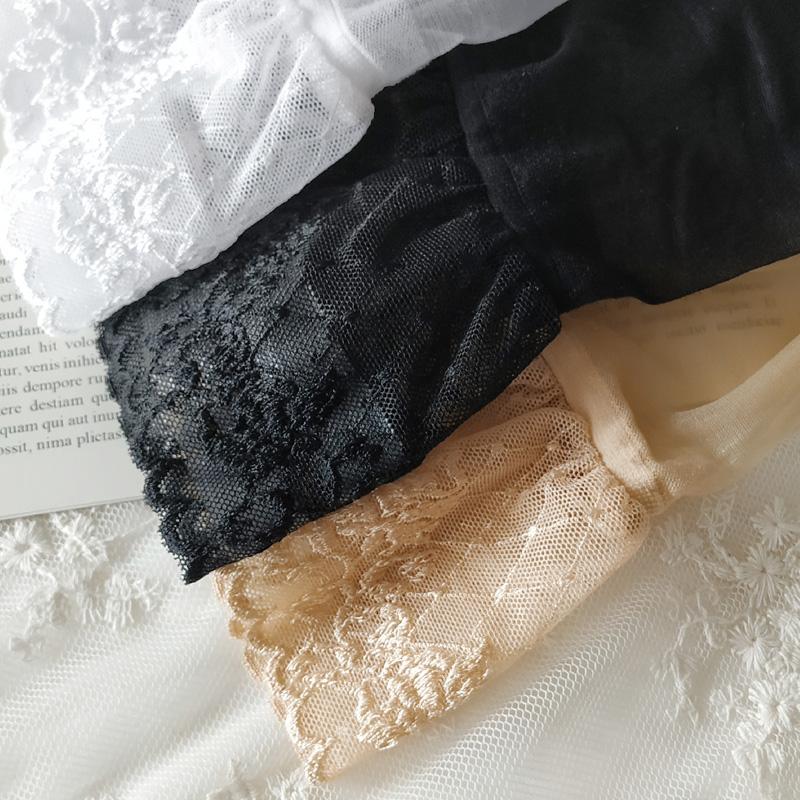 White Lace Top Non-Slip Silicone Stockings Women Ultra-Thin Transparent Thigh High Medias Sexy Lingerie Party Stockings Clubwear
