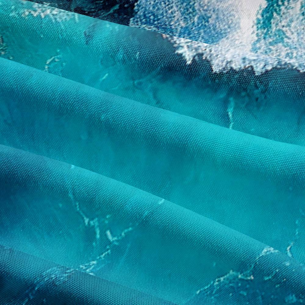 2/3pcs 3D Blue Wave Print Duvet Cover Set Black Background Ocean Wave Element Bedding Set (size 135x200 Only 1 Pillowcase)