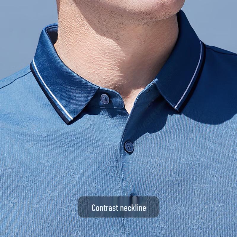 Antonio Herren Jacquard-Poloshirt aus Seidenmischung