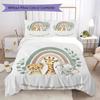 Cute Animals Pattern Bedding Uilt Set Uilt Cover Pillowcase Home Decoration Birthday Gift (1 * Duvet Cover + 2 * Pillowcase Without Core)