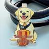 Double-Sided Leather Dog Keychain - Creative Puppy Cartoon Design for Mid-Autumn Festival