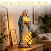 Weatherproof Resin Virgin Mary Statue Battery Operated Garden Light  Catholic Garden Decor