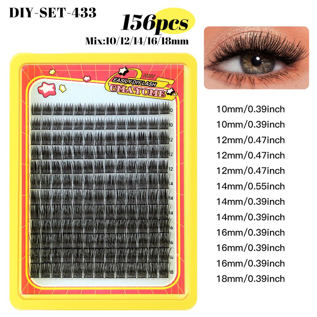Natural Thick C-Song Single Cluster False Eyelashes 10-18Mmdiy Segmented Multi-Hair Eyelashes