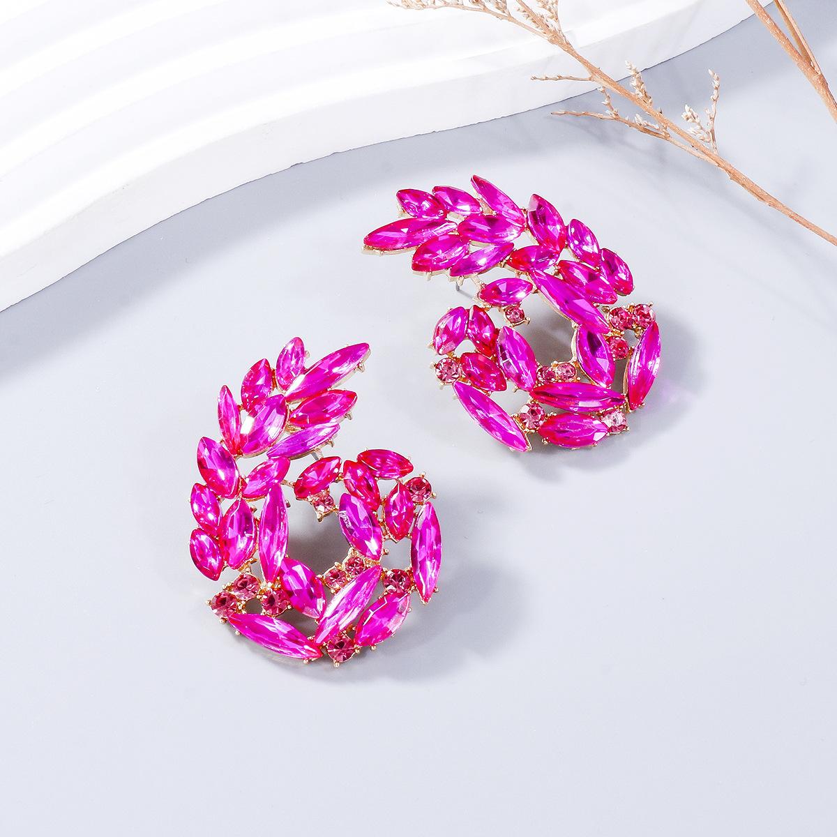 

Pinkdudu модные красочные преувеличенные серьги-капли со стразами, новые висячие серьги с цветами в стиле бохо для женщин, ювелирные изделия, подарки PD1836 розовый