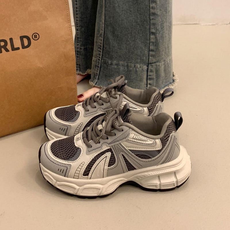 

Small sports shoes versatile Ankola red dad shoes women s 2025 new spring breathable thick-soled heightening casual shoes 40 серый