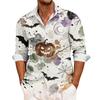 Men's Long Sleeve Halloween Print Casual Sport Shirt