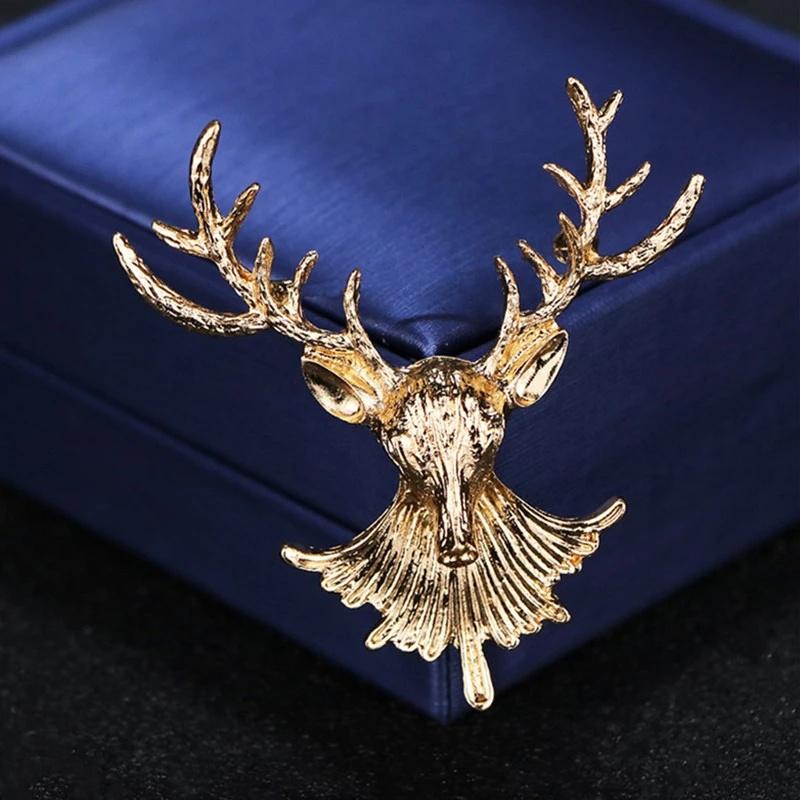 5 pièces broche cerf Vintage mode hommes populaire mignon unisexe animaux broches manteau col épinglettes vêtements accessoires bijoux cadeaux