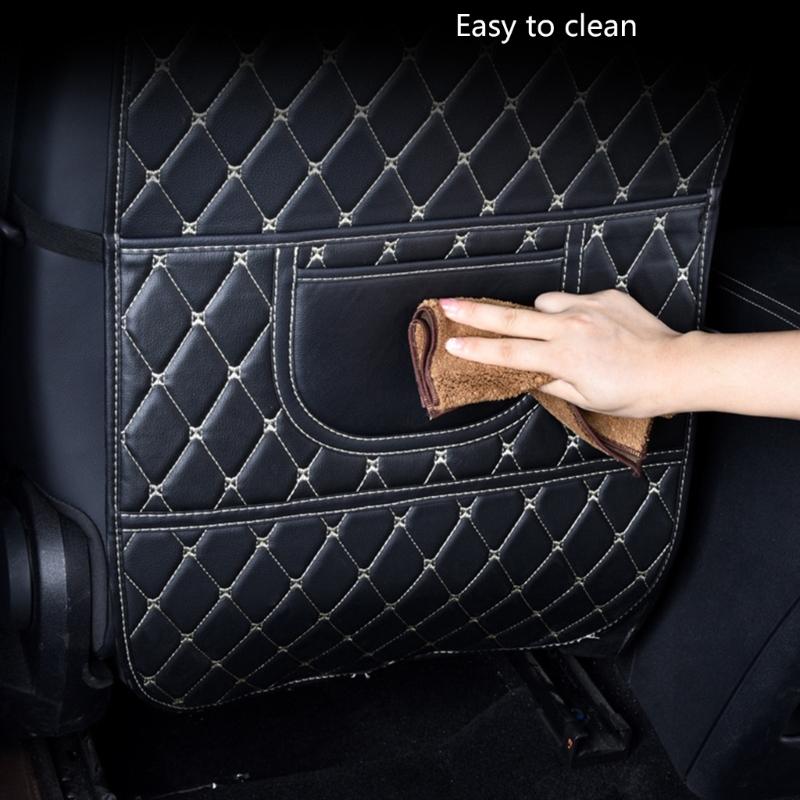 Easy Clean Car Seat Back Cover Waterproof Leather Kick Guard Easy Installation Full Protection Mat Cover