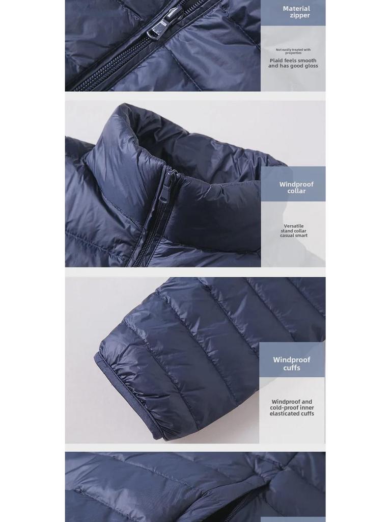 2024 Men's Short White Duck Down Jacket: Lightweight and Stylish for Middle-Aged and Elderly Men
