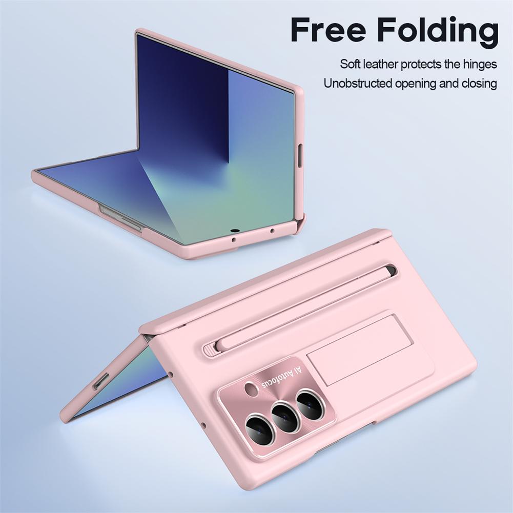 Fashion Bracket Phone Case For Samsung Galaxy Z Fold 7 5G Fold6 Front Protection Film PC Hard Shell Hinge With S Pen Back Cover