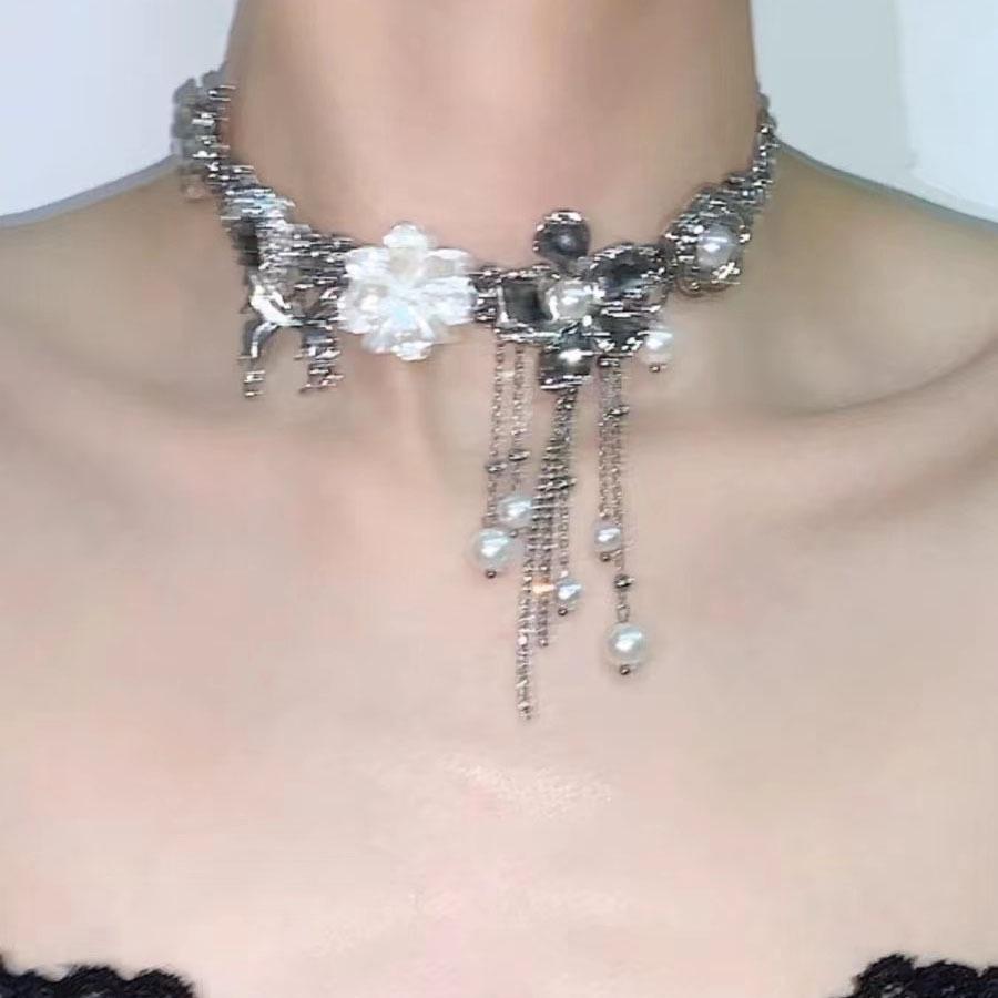 Y2K Beaded Star Necklace - Titanium Steel Punk Goth Style for Women