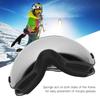 Outdoor Sport Skiing Safety Protective Anti Fog Double Layer Goggle Support Myopic Glasses(Black framefull vacuum