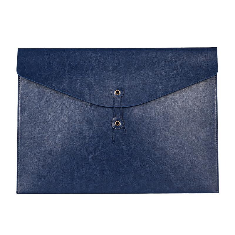 A4 Leather File Bag - Large Capacity Vertical/Horizontal Office Storage for Contracts, Receipts, Tablets, and Documents.