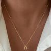 18K Stainless Steel Initial Necklace - Women's A-Z Letters, European & American Trend