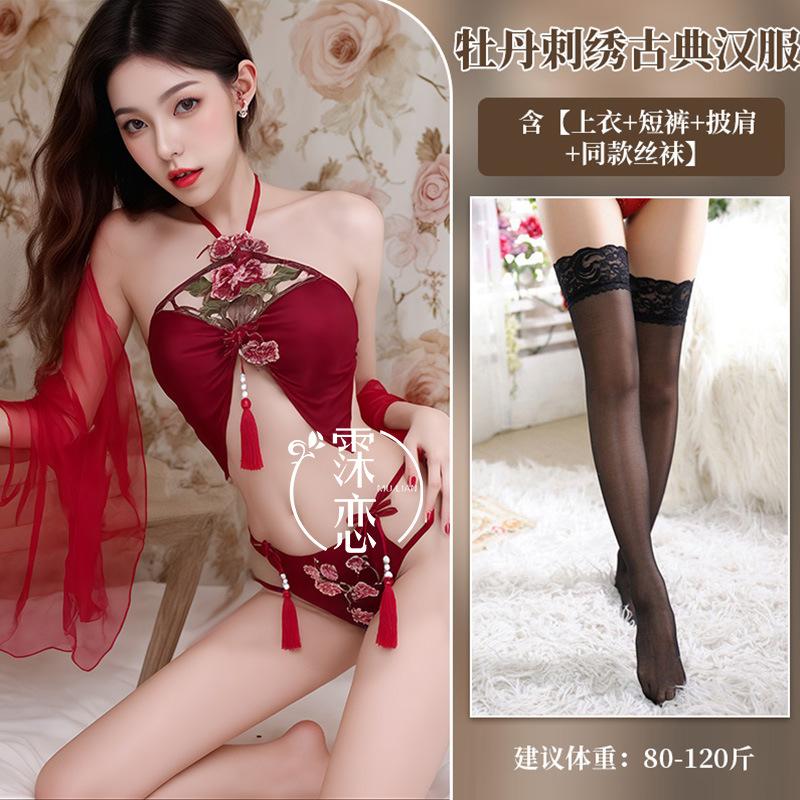 Sexy lingerie sexy retro sexy belly pocket seduction shawl hot dance dress couple bed flirting suit