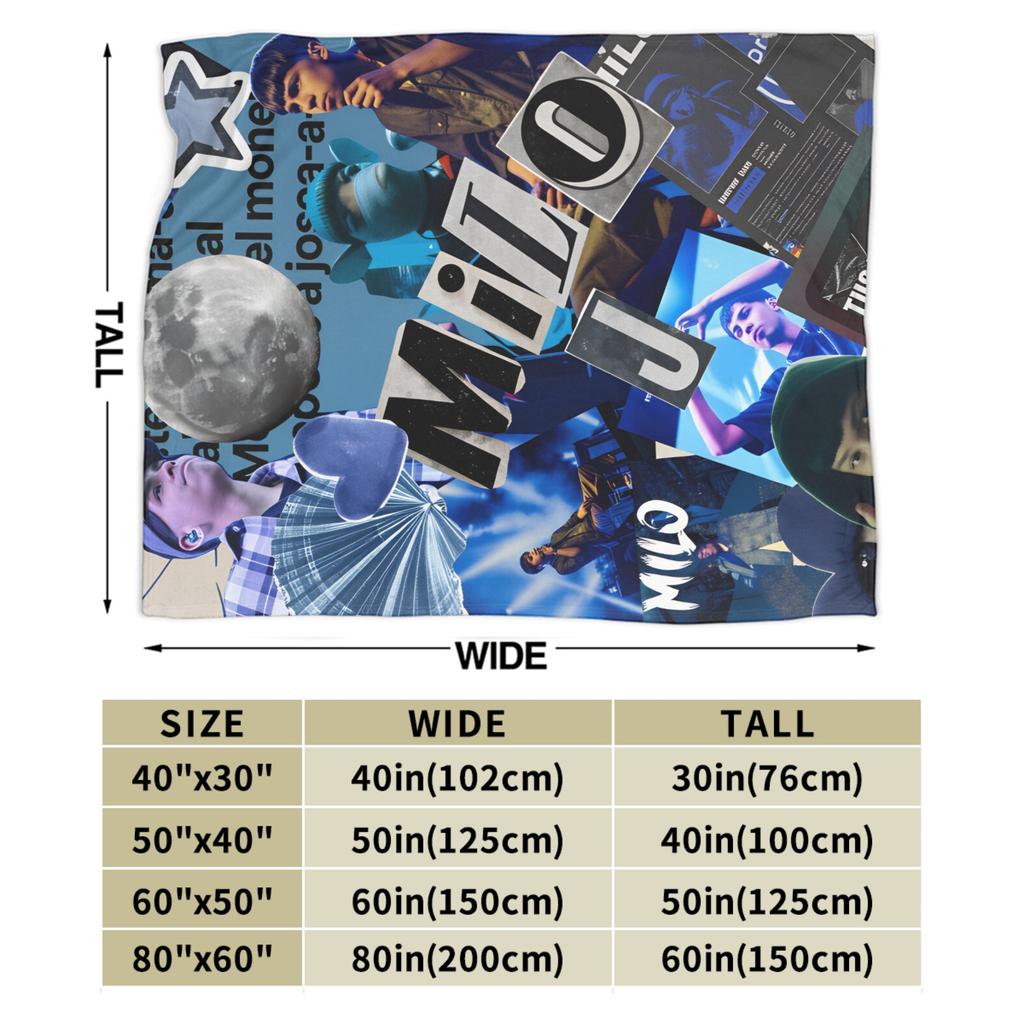 Rapper Milo J  111  Warm Blanket  Picnic Plush Throw Blanket Aesthetic Couch Bed Flannel Bedspread Sofa Bed Cover